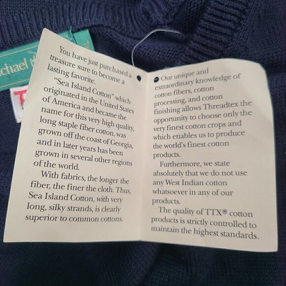 Vintage NWT Michael Thomas Navy V Neck Sweater - Picture 5 of 6